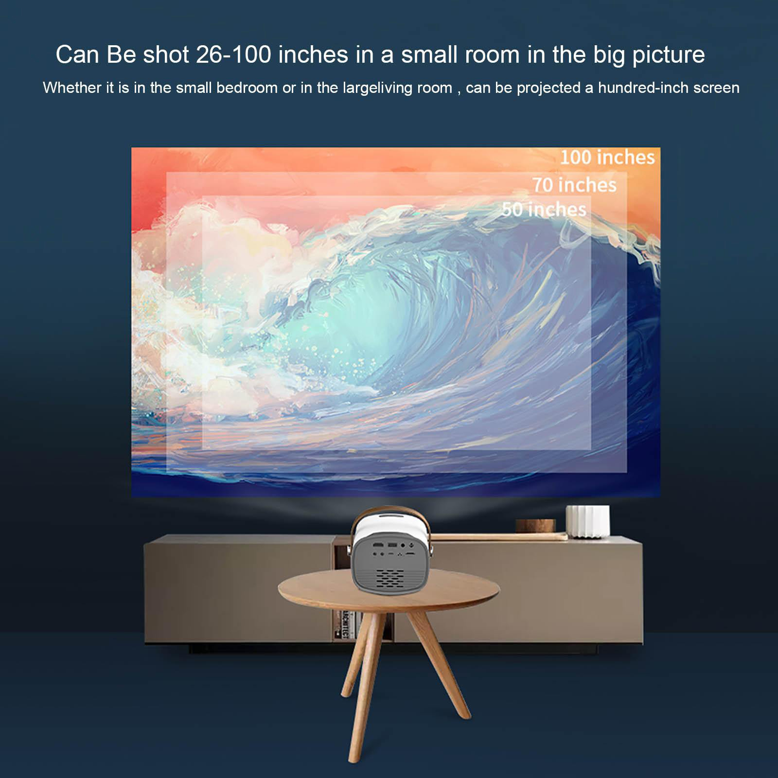 Μίνι Φορητός Προβολέας - Προτζέκτορας FHD 1080p Multimedia USB, SD, HDMI, AV, AUX Βιντεοπροβολέας Projector Home Cinema με Τηλεχειριστήριο